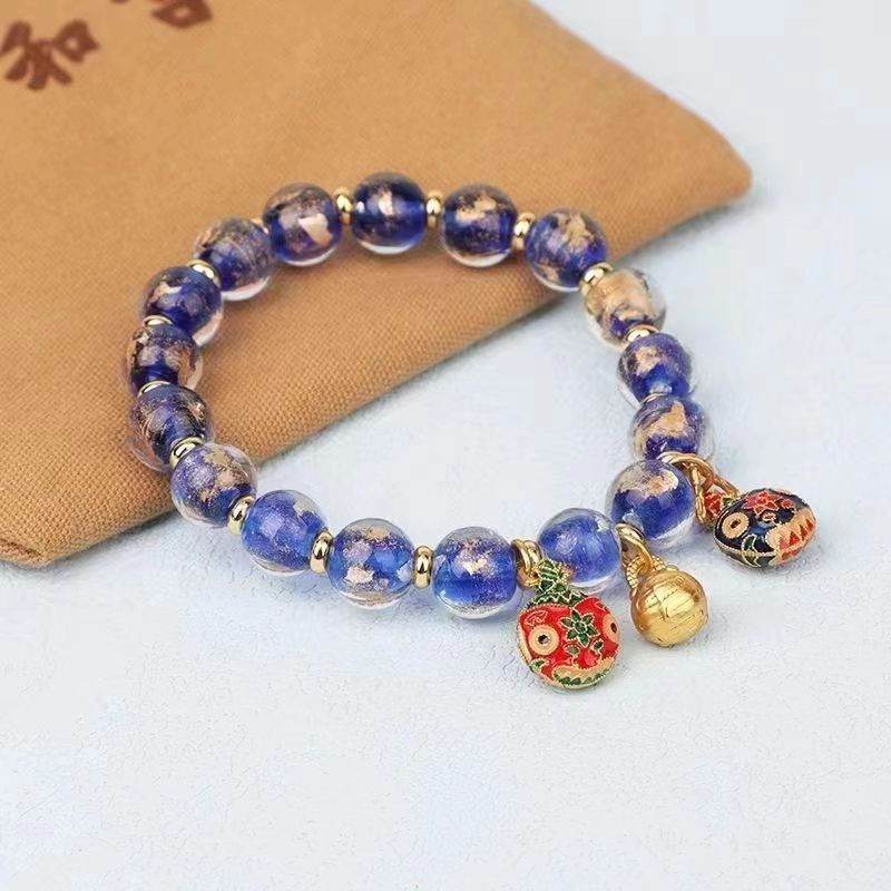 Fragrant Gray Glass Bead Swallowing Gold Beast Accessories Bead Bracelets
