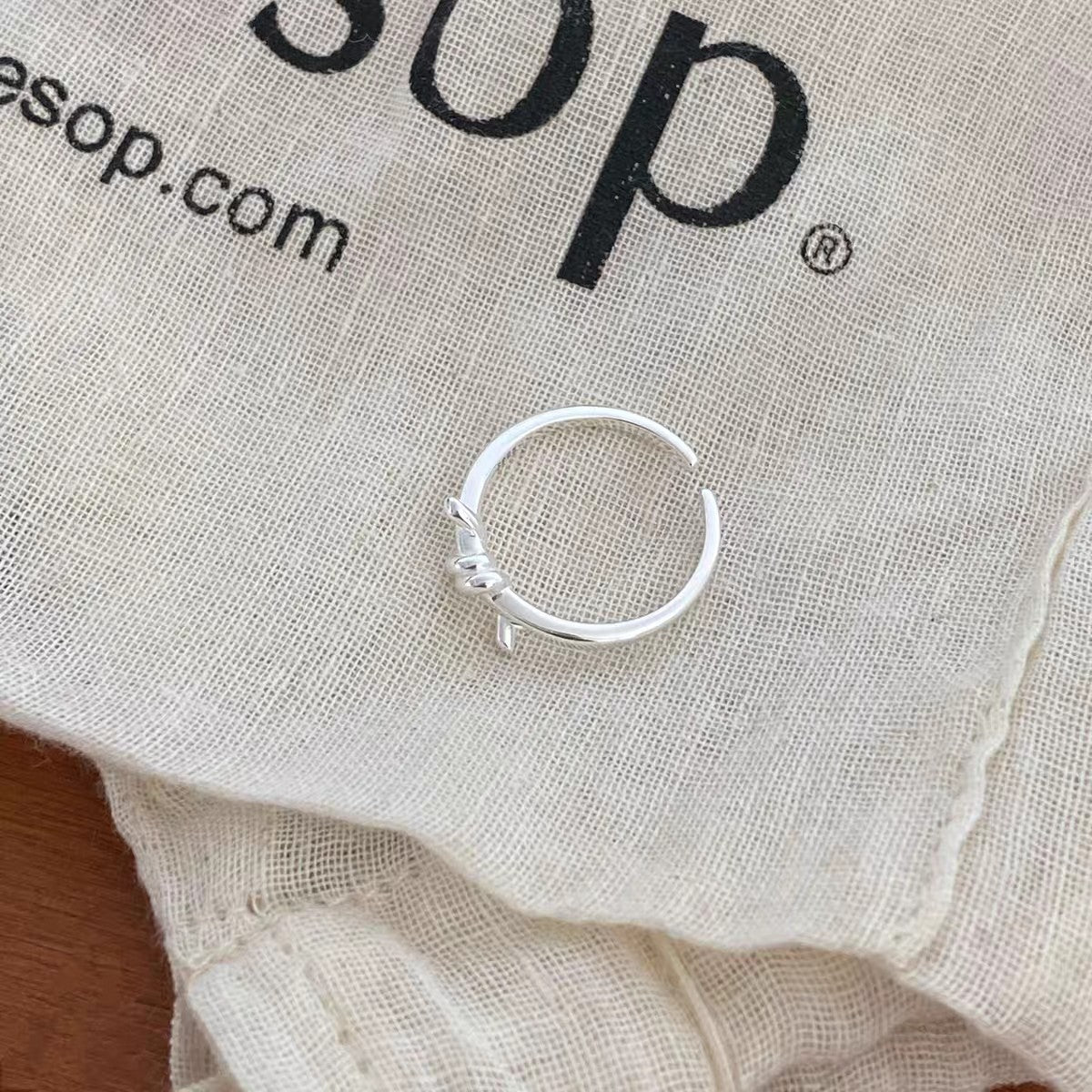 1pc 999 Sterling Silver Knot Open Ring, Minimalist & Understated Style, Perfect For Daily, Dating & Gifting, Ideal Valentine's Gift