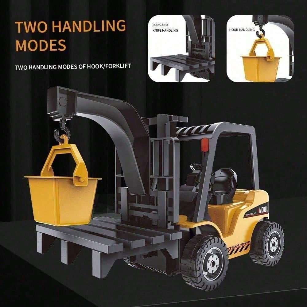 11CH 1 18 RC Forklift Toy For Kids, 2.4GHz 4WD Remote Control Construction Truck With Flashing Lights, Realistic Sounds, And Dual Play Modes. Boy Toys, Party Favors For Kids, Cars Toys, Toy Cars