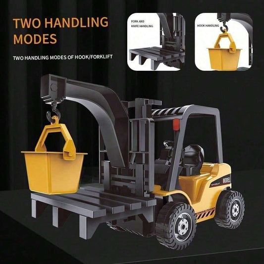 11CH 1 18 RC Forklift Toy For Kids, 2.4GHz 4WD Remote Control Construction Truck With Flashing Lights, Realistic Sounds, And Dual Play Modes. Boy Toys, Party Favors For Kids, Cars Toys, Toy Cars