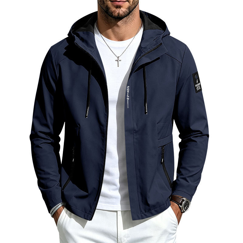 Mens Lightweight Loose-fit Outdoor Sports Hooded Jacket
