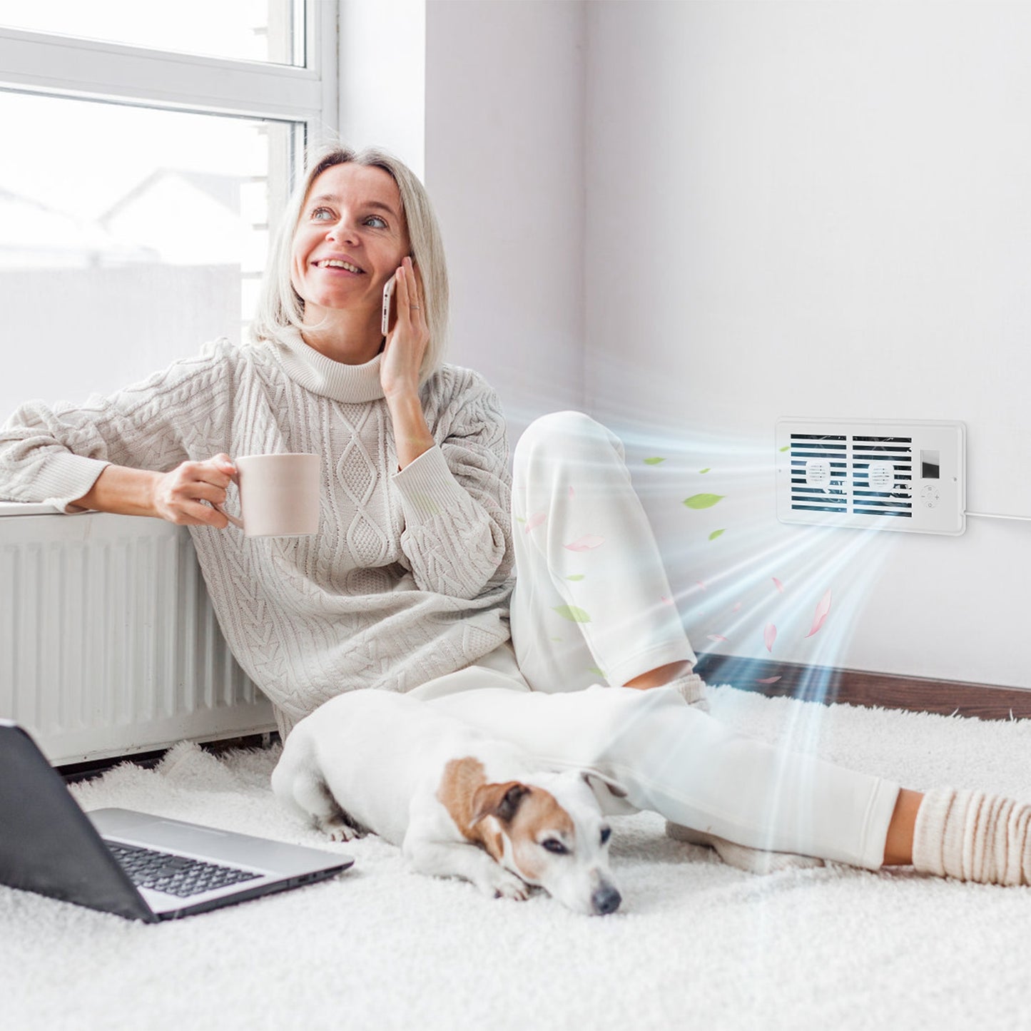 Register Booster Fan Smart AC Vent Booster Fan Fit 4in Plus 10in Register Holes With 3 Modes 10 Speeds 2H 4H Timer LCD Screen 2 Scent Diffuser Slots Remote Control Dual Motors For Wall Ceiling Floor