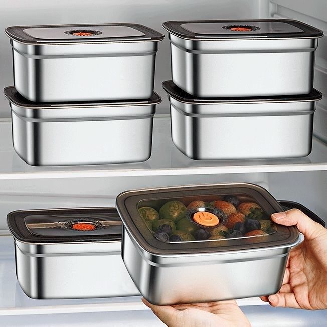 Food-grade Refrigerator-sealed Lunch Box Made Of 304 Stainless Steel