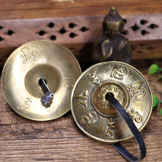 Copper Finger Cymbals Percussion Instrument Ring Clock Yoga Meditation Ding Ring