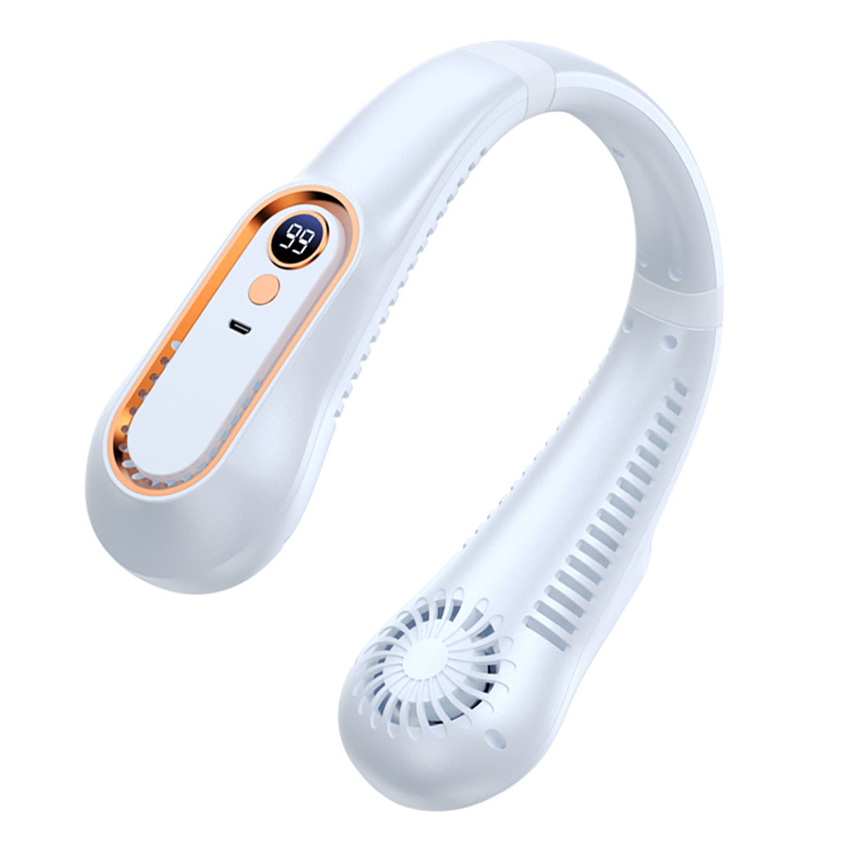 1200mAh Portable Neck Fan USB Rechargeable Turbo Quiet Bladeless Cooling Air Cooler 5 Speed