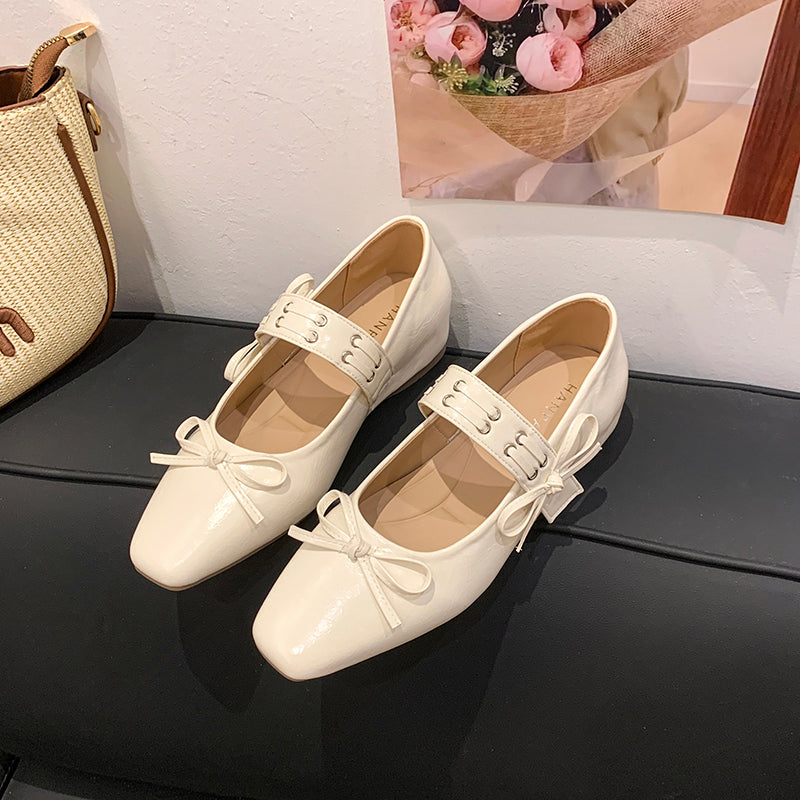 2026 New Summer Silver Hidden Heel Mary Janes For Women, French Ballet Flat Shoes With Single Strap, Match Dresses Perfectly