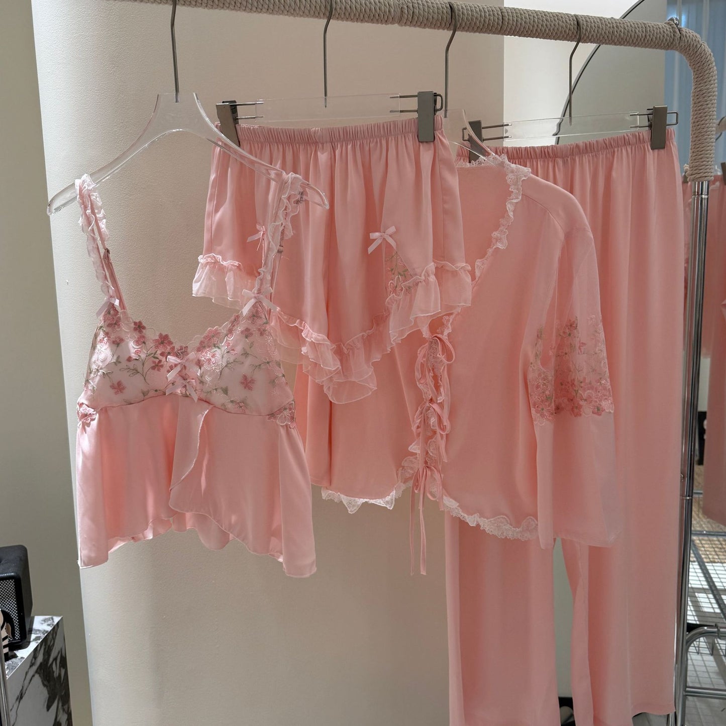 Strap Shorts, New-style Four-piece Pajama Set