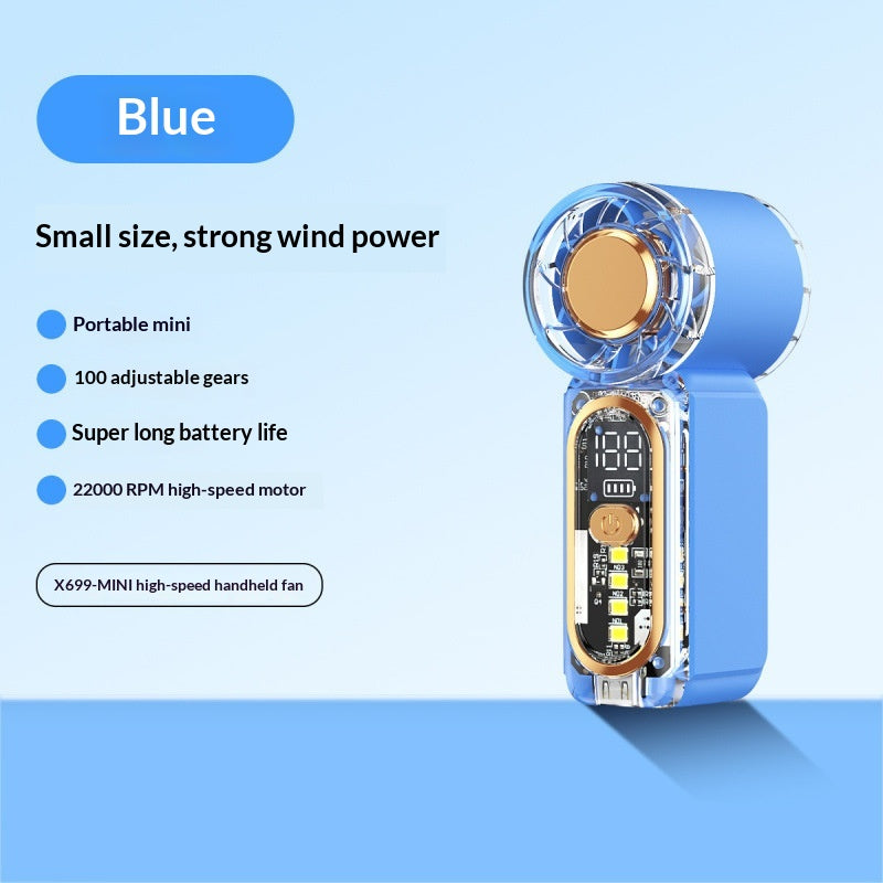 Mini Handheld Fan With USB Charging And Built-in Light