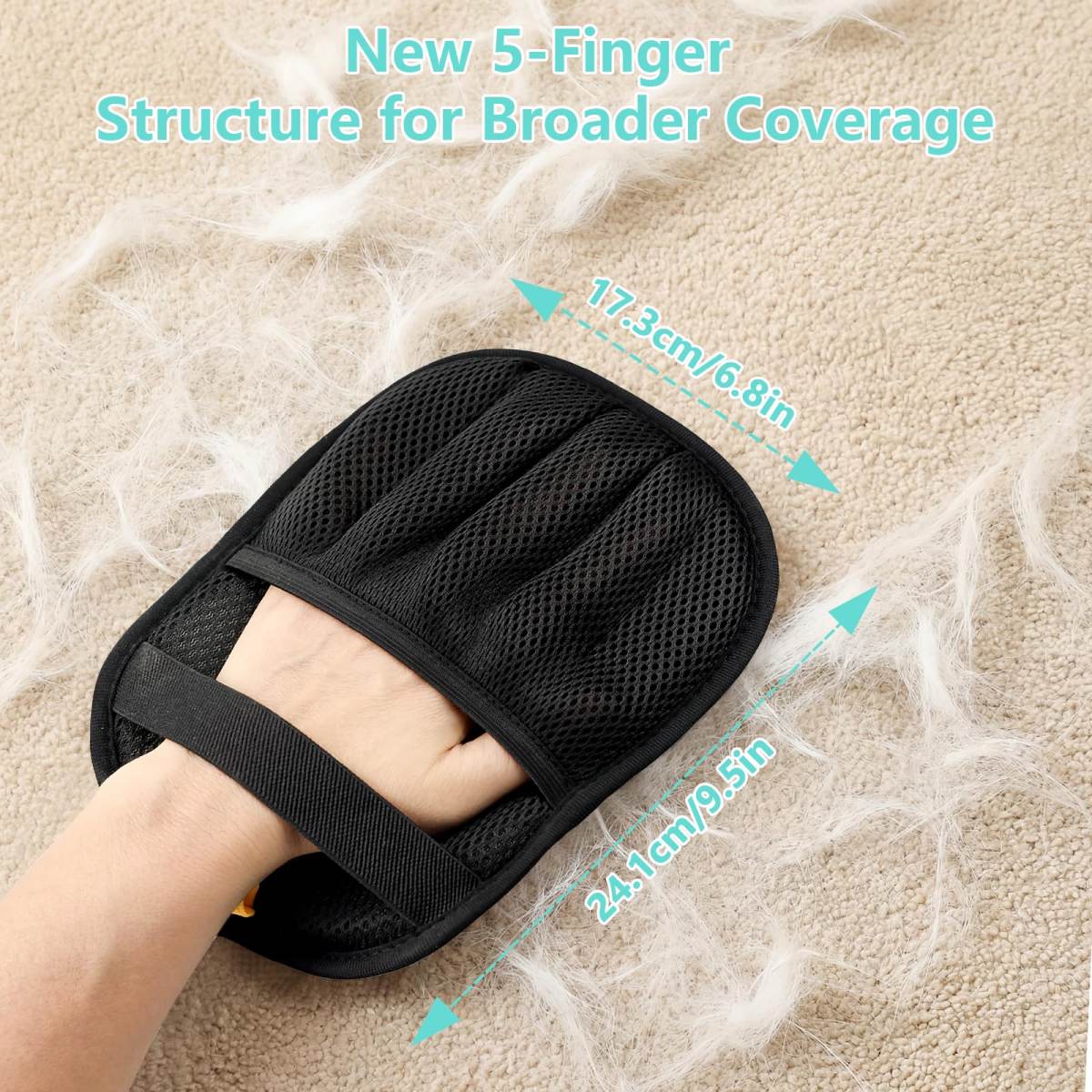 1pc New Upgrade Pet Hair Removal Glove For Dogs & Cats, Electrostatic Reusable Magic Brush Removal Glove, Washable Pet Hair Remover Tool For Clothing, Sofa, Rug, Auto Interior