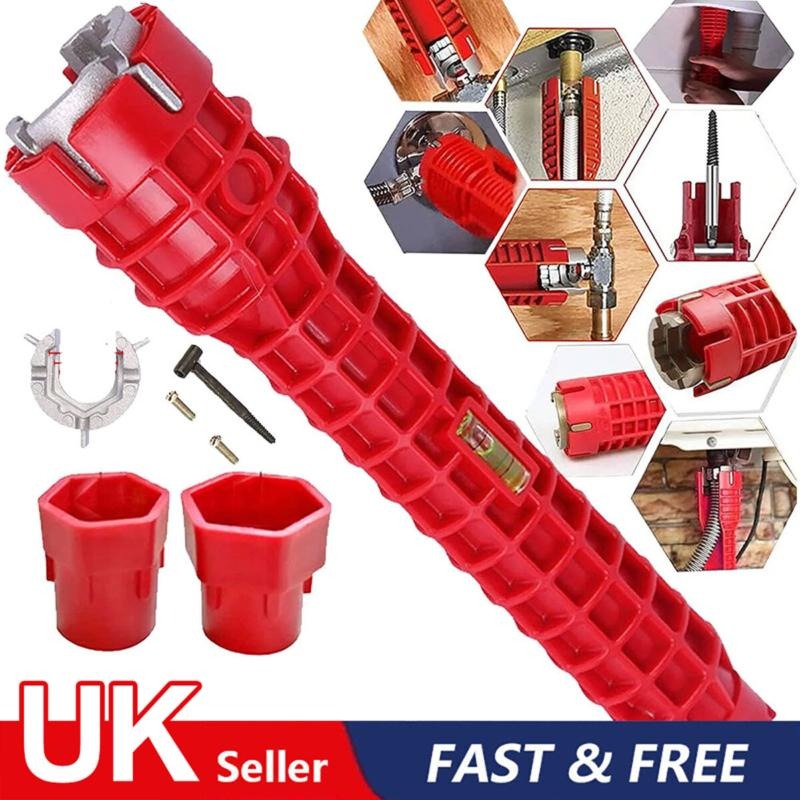 8 In1 Multifunction Faucet Wrench Water Pipe Tap Spanner Bath Sink Installer UK