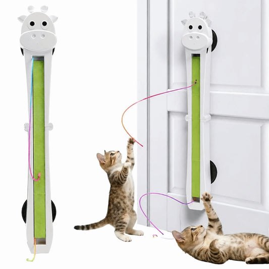 Electronic Cat Toys Wall Mounted Flying Rope Interactive Exercise Rechargeable Pets Enrichment Toys For Home Living Room Kitchen Pet Supplies