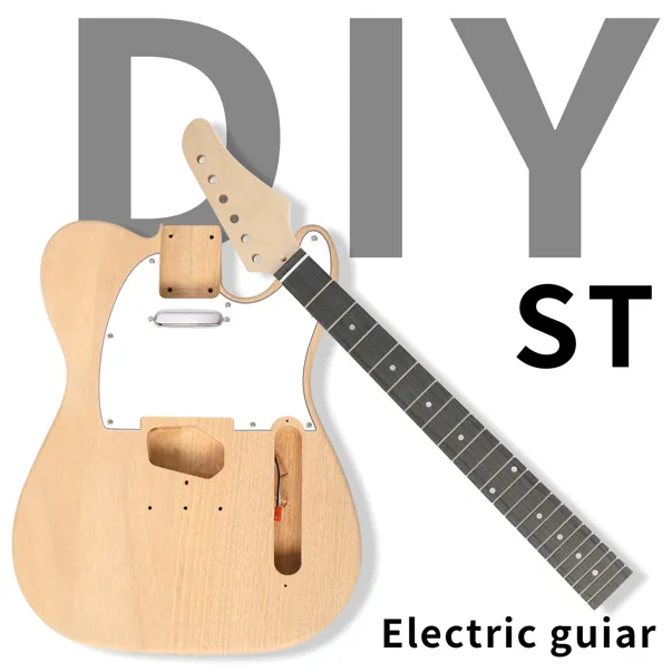 DIY 6 String TL Style Electric Guitar Kits With Mahogany Body, Maple Neck And Accessories