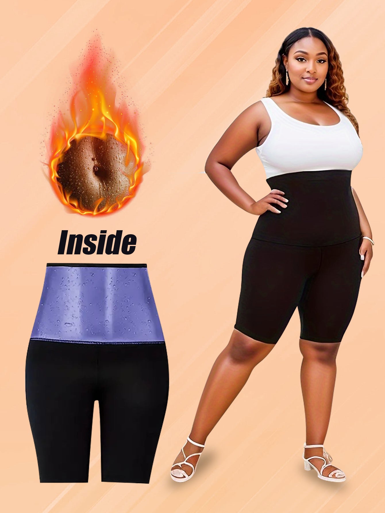Plus Size Sauna Sweat Shorts For Women Slimming Compression Workout Thermo Waist Trainer Slimming Leggings Pants Body Shaper