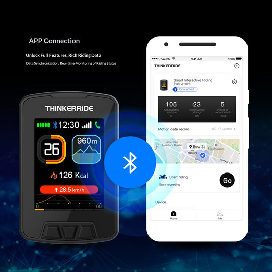 Smart Bike Computer With A Large Color Display Offering Mobile App Connectivity For Cycling Navigation