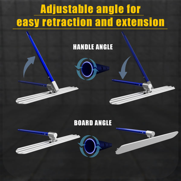 Bull Float Concrete Tools,48inx8in Magnesium Aluminum Alloy Concrete Float With 4 Combinable Handles,Concrete Bull Float With Carrying Toolbox,Trowel,Concrete Bull Float Kit For Concrete Finishing