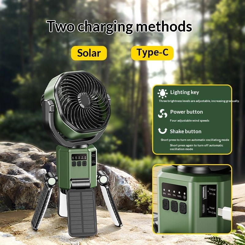 Superb battery life outdoor electric fan with 8-shaped oscillation