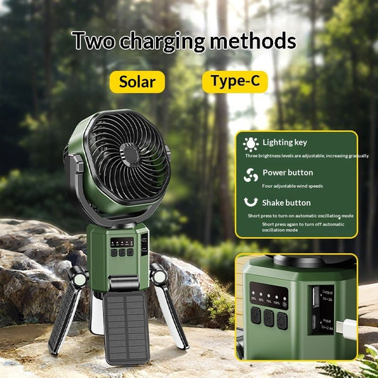 Superb battery life outdoor electric fan with 8-shaped oscillation