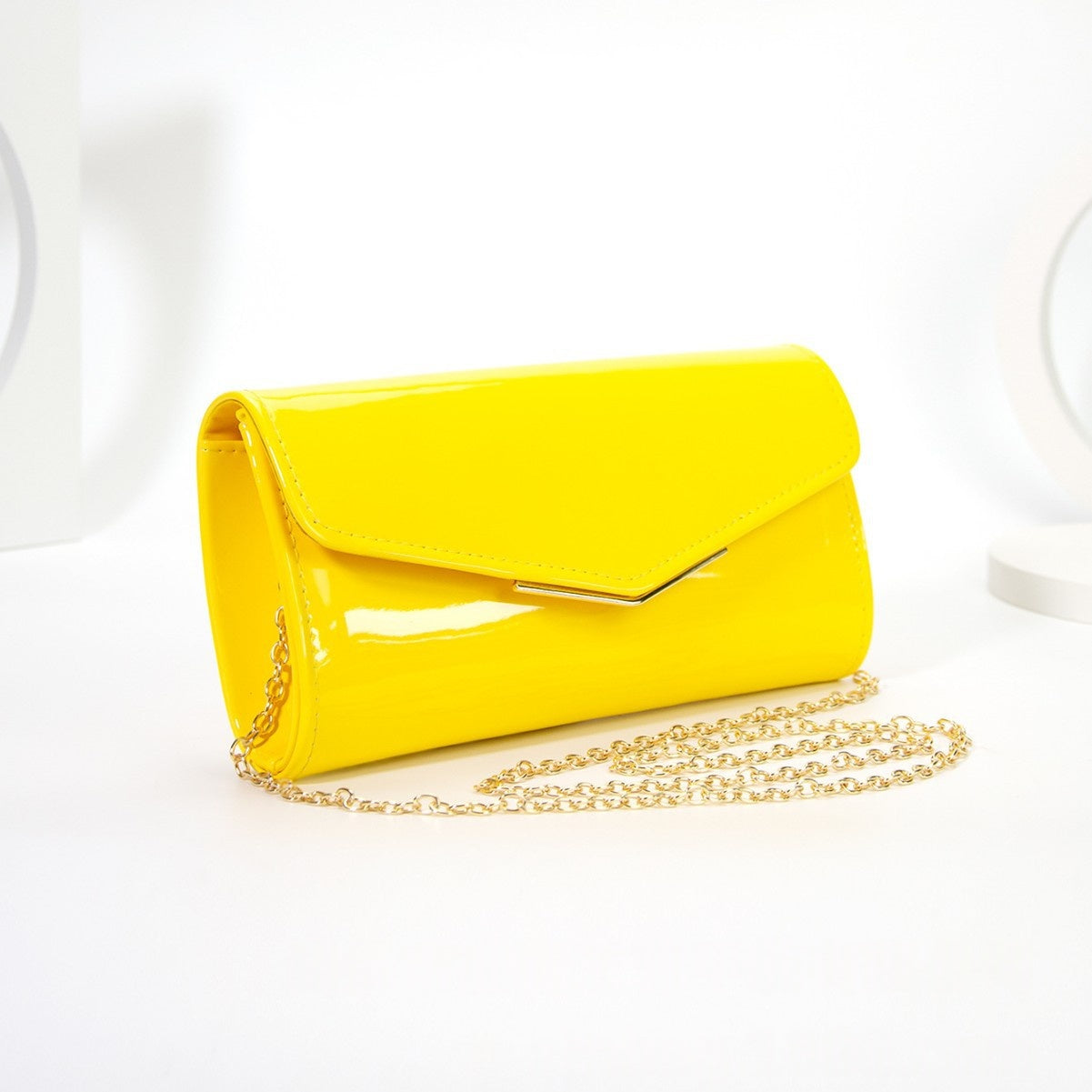Womens Stylish And Elegant Patent PU Bag In Nude, Cross-body Design