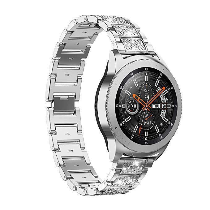 Three Beads Diamond Strap For Active 2 Watch4GT2 Metal Steel Belt