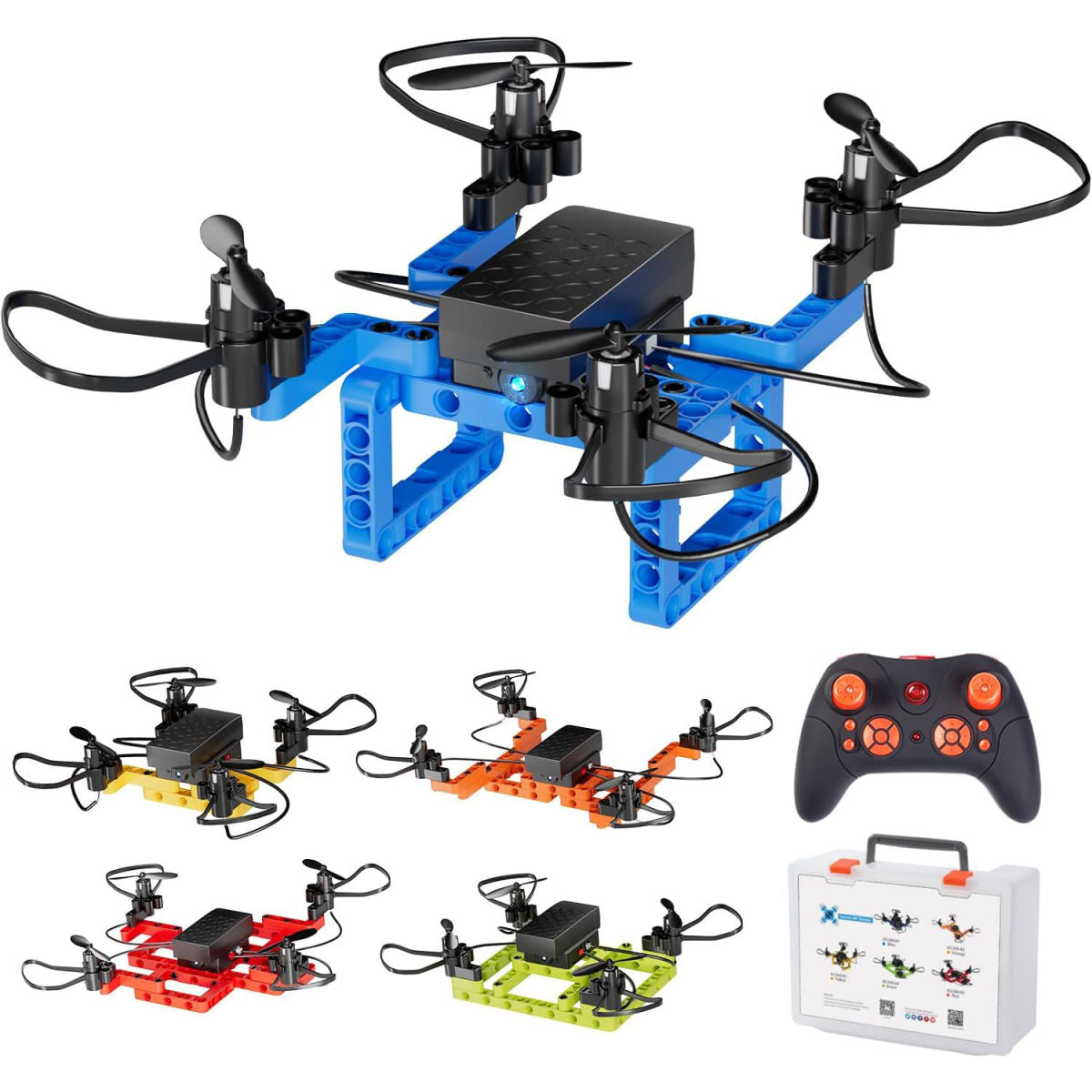 5in1 DIY Building Block Drone Kit For Kids, Educational RC Mini Drone To Build Your Own Drone, Altitude Hold, 360Flips, One Key Takeoff Land, Creative Toy Gift For Boys Girls Beginners