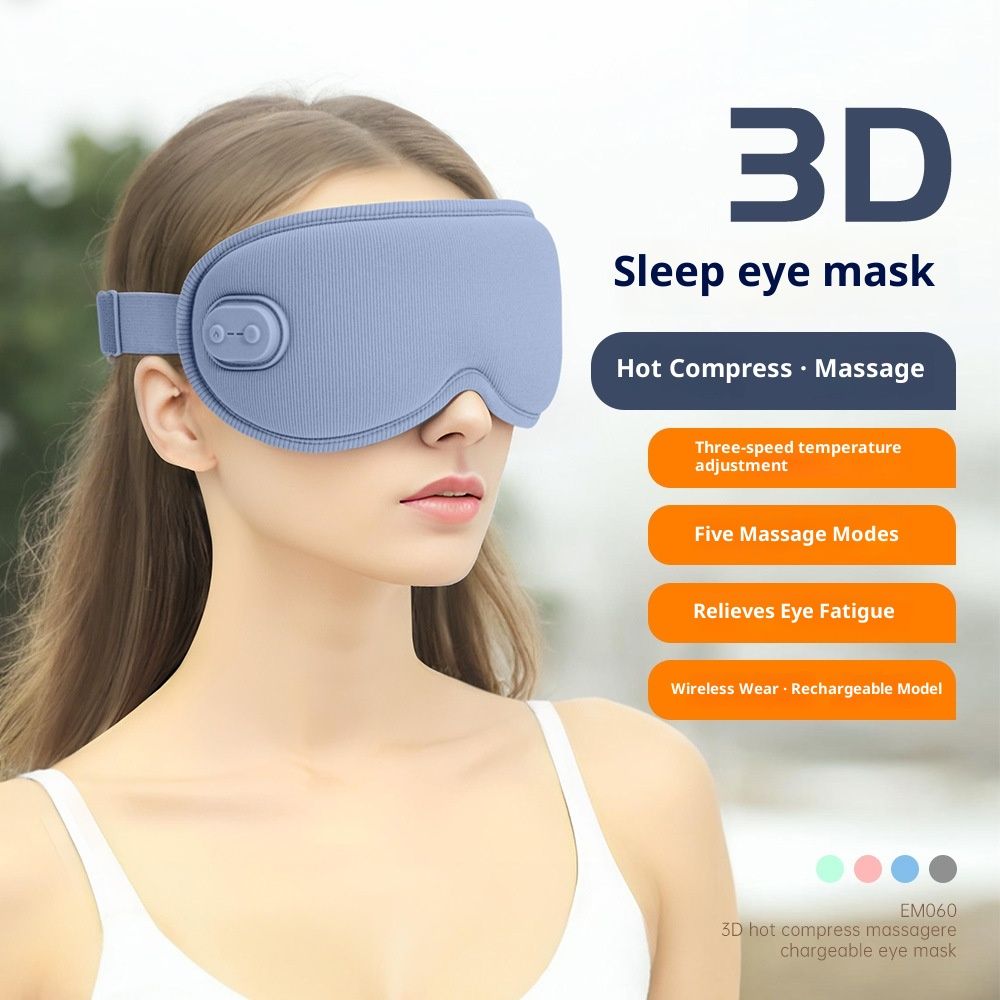 3d Eye Mask Massage Hot Compress Dual-use Steam Eye Shield Thickened Eye Socket Sleep Shading Relieve Fatigue