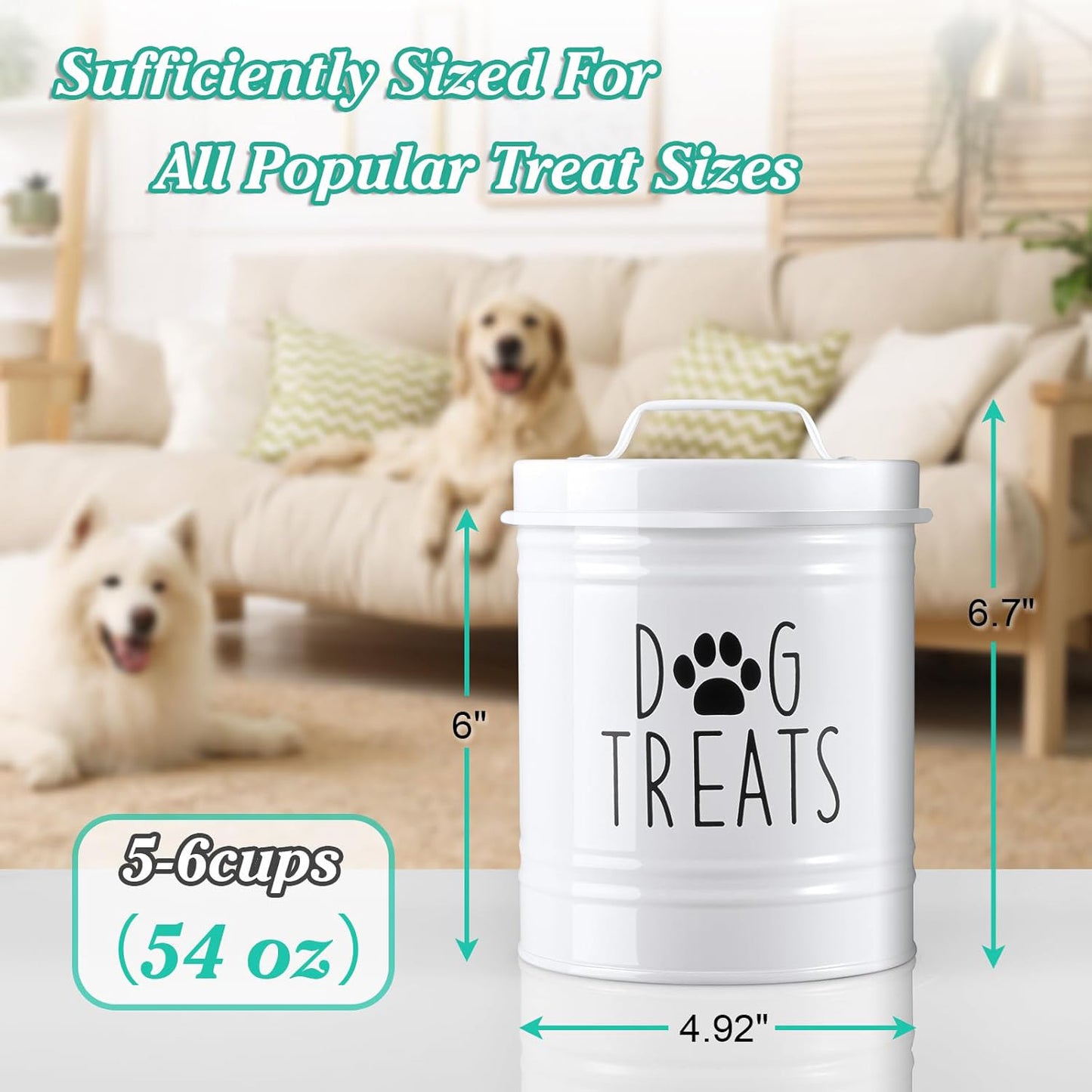 Storage Bin Pet Treat And Food Container With Lid