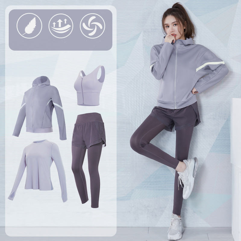 Yoga Clothes Set Female Spring And Autumn Outdoor Running Training Fitness