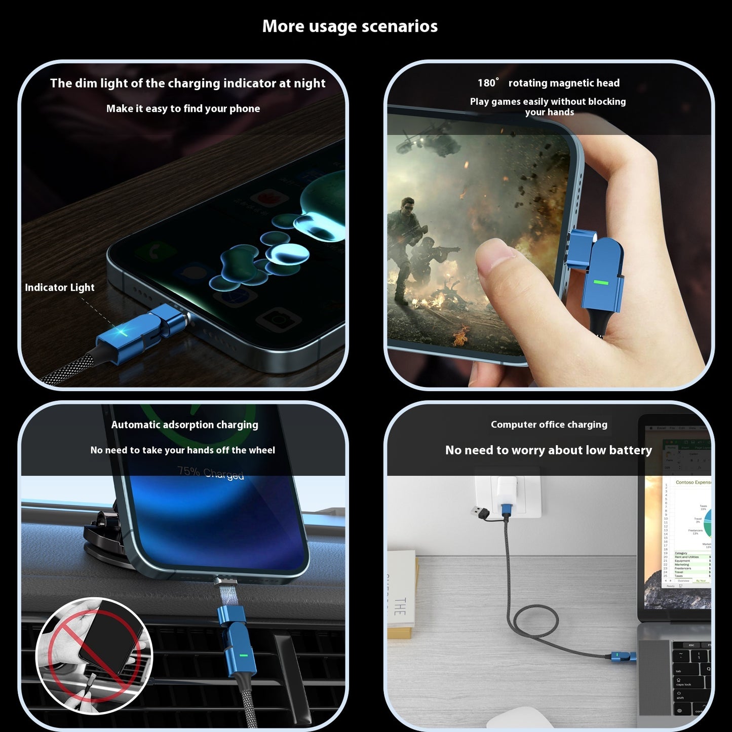 Magnetic Suction Head Data Dual-type-c Suitable For Mobile Phone Charging Cable