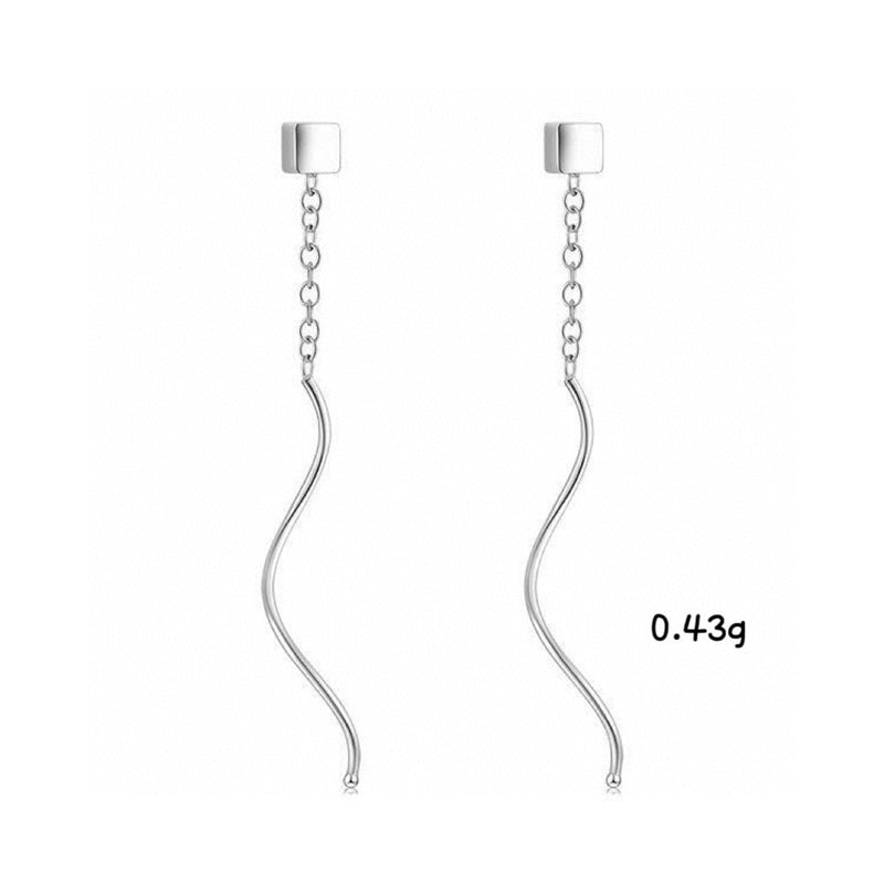 Fashionable Korean-style Clover-wave Drop Earrings For Women
