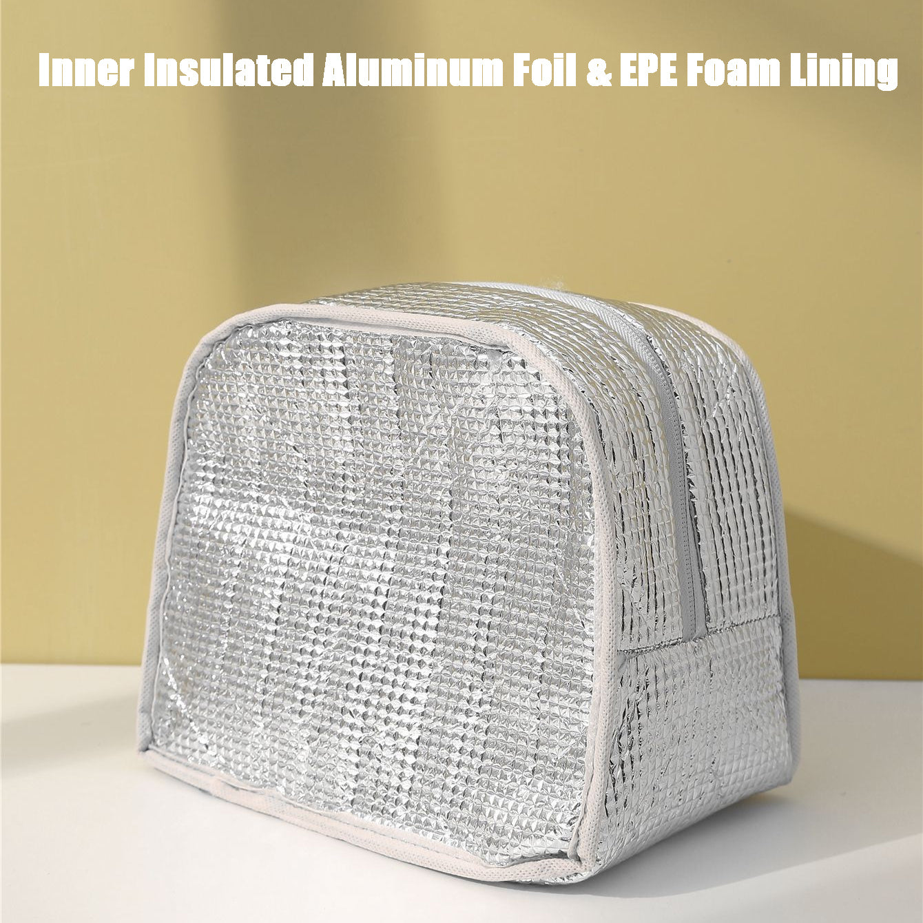 Solid Color Thickened Insulated Lunch Tote Bag, Portable Thermal Cooler Lunch Bag, Reusable Waterproof Food Carrier Bag, Leakproof Lunch Container Bag For Office Workers Students Picnic Travel