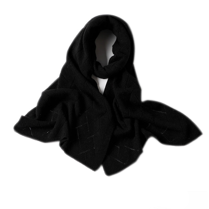 Women's Wool Short Korean-style Versatile Knitted Hollow Scarf