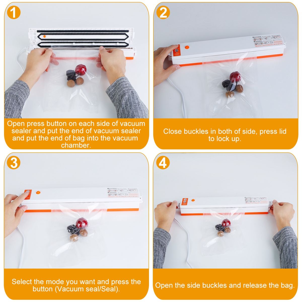 Electric Vacuum Sealer Machine Household Automatic Food Vacuum Sealer Quick Sealing System Machine For Food Dry Moist Food