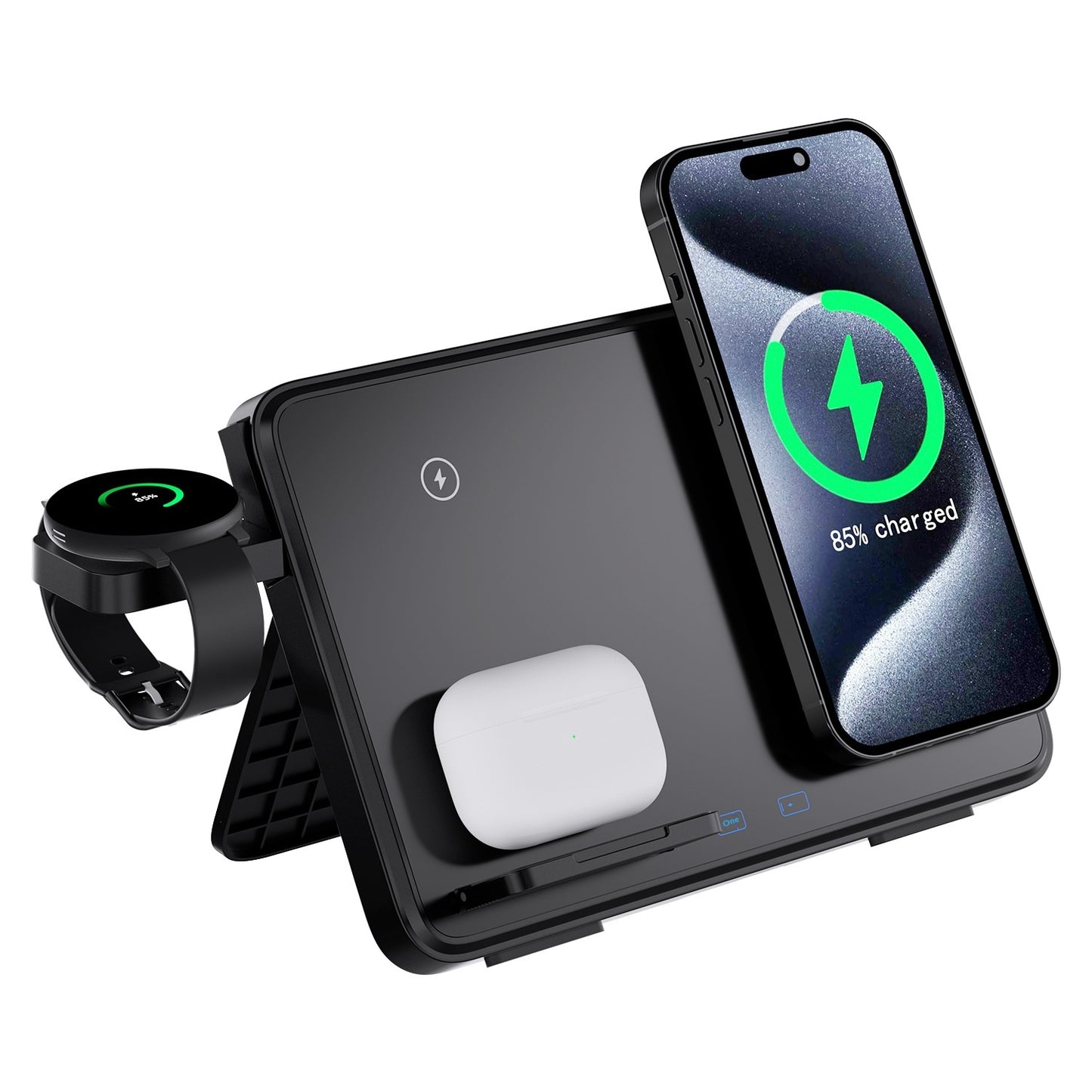 30W Dual-Device Magnetic Wireless Charger With LED Indicator For Fast Charging