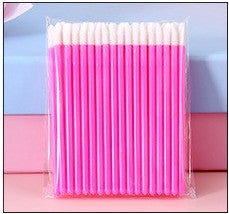 Fishing Rod Lip Brush Flocking Lipstick Makeup Brush Solid Lip Lacquer Brush Cotton Swab 50PCS