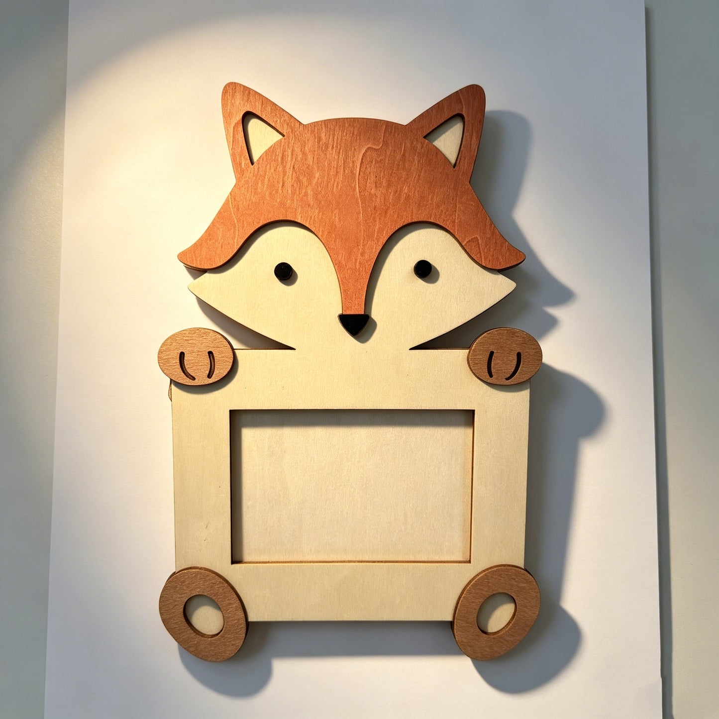 Cute Animal Wooden Photo Frame, Lion Bear Fox 3D Wood Picture Frame, Baby Kids Tabletop Photo Holder Gift