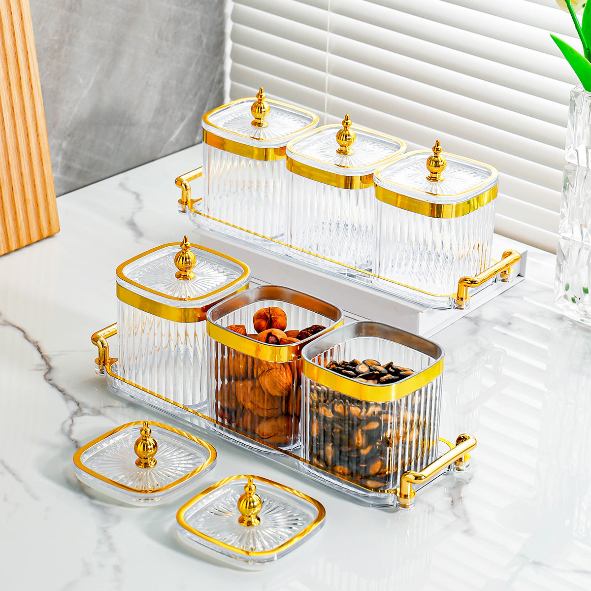 Light Luxury Seasoning Jars Home Kitchen Moisture-Proof Drop-Resistant Spice Jars Salt Shaker Sugar Container Sealed Storage Box Instagram-Style Set