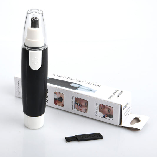 Electric Nose Hair Trimmer For Men Battery-powered Model In Black With No Paint Finish