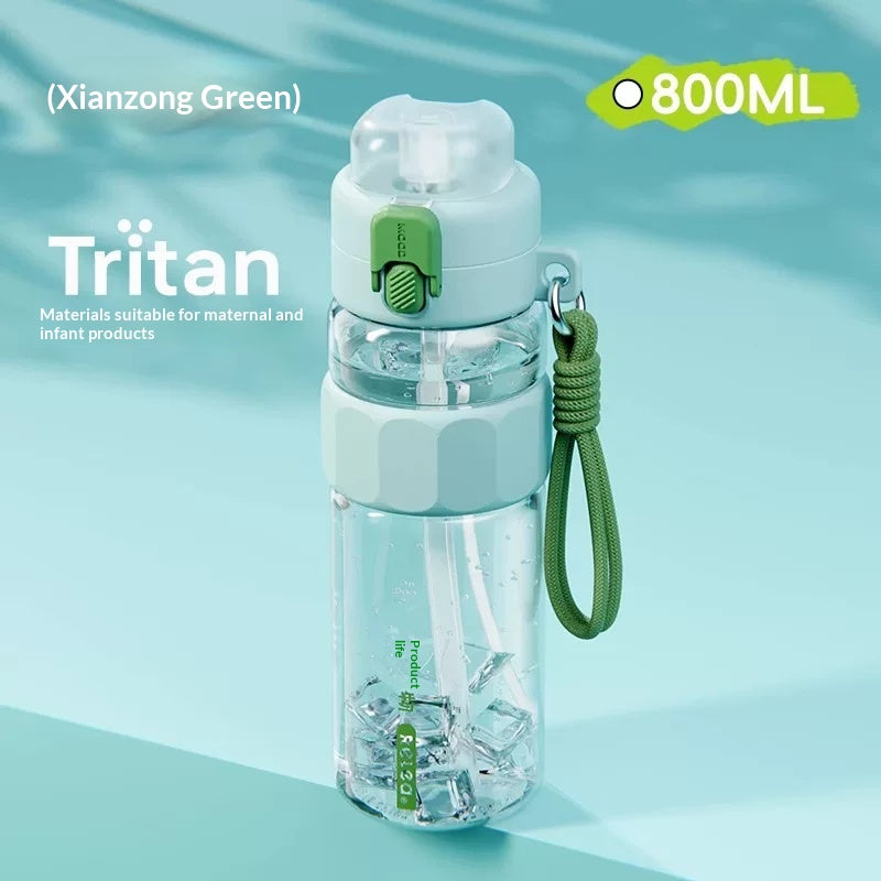 Summer Outdoor Mens Water Bottle With Straw