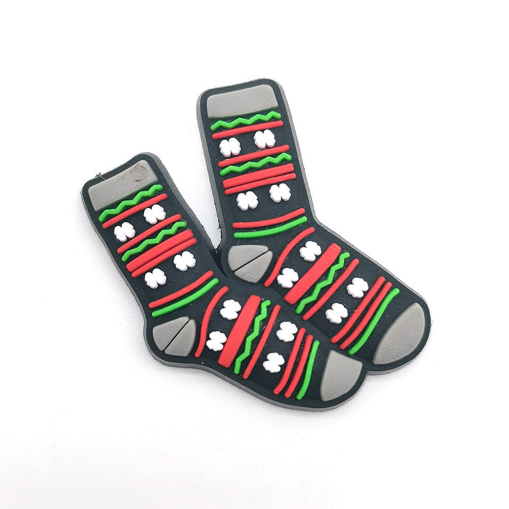 Christmas Accessories PVC Soft Rubber Shoe Buckles