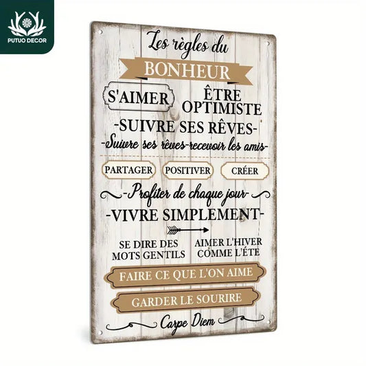 CIFbuy Vintage French Inspirational Quotes Metal Sign Rustic Wall Art For Home Farmhouse Cafe Decor - TikTok, Temu Pick-up Service