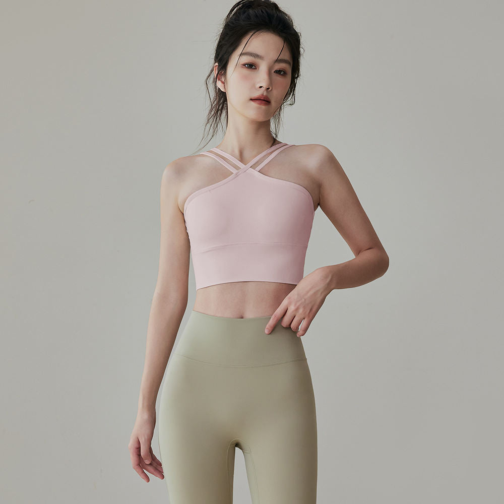 One-piece Yoga Underwear Women's Double Shoulder Strap Shockproof Sports Vest