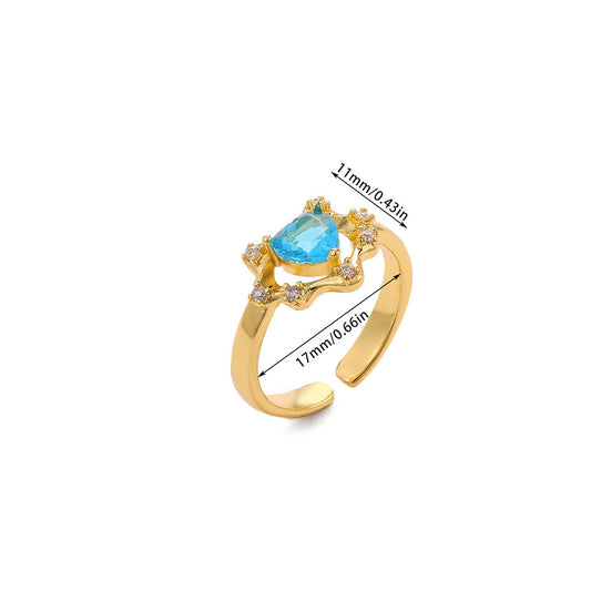 Hot Sale Vintage Zircon Finger Ring Adjustable Women Party Decor Jewelry