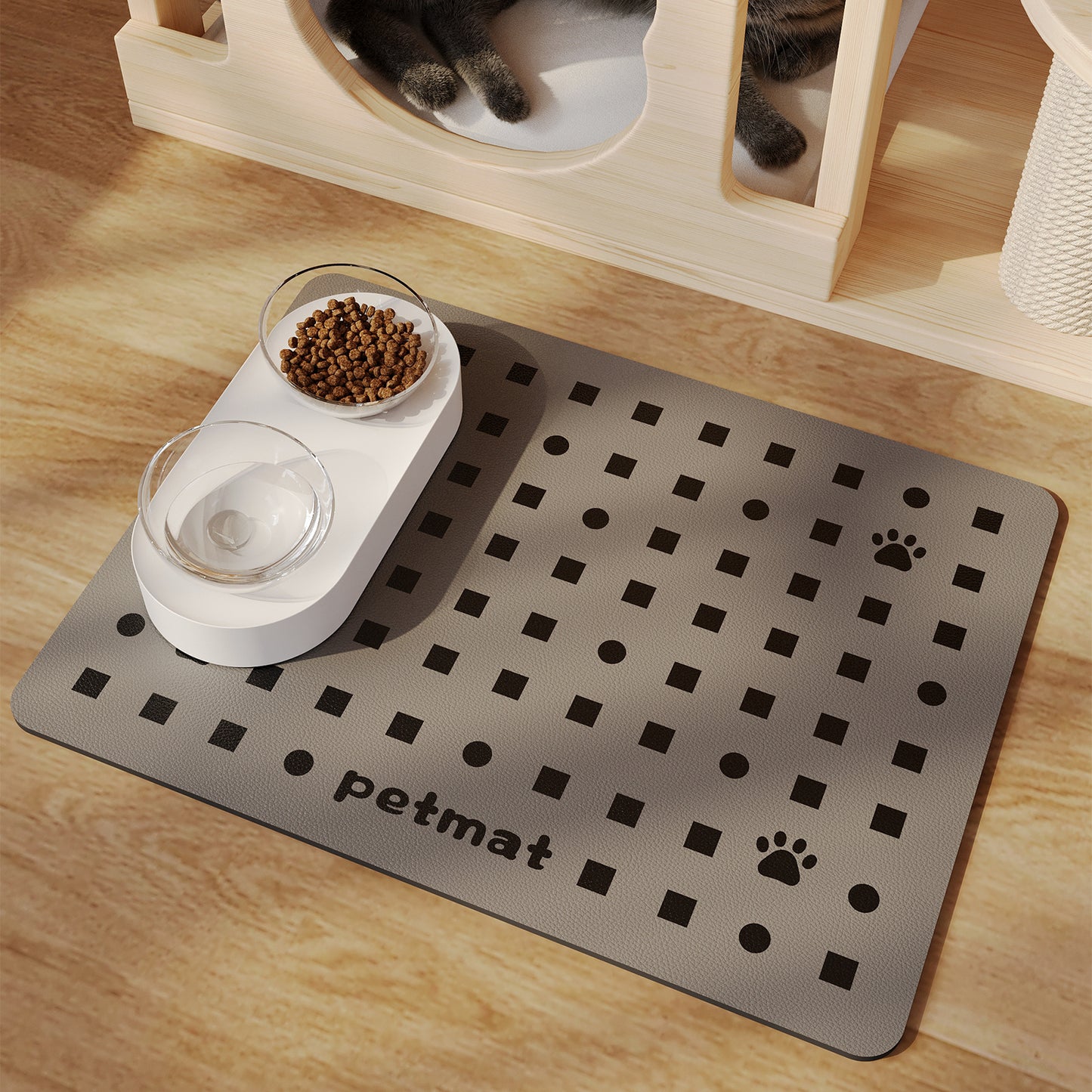 Minimalist Pet Feeding Mat Repeated Washing Water-absorbing Non-slip Mat Rest Sleep