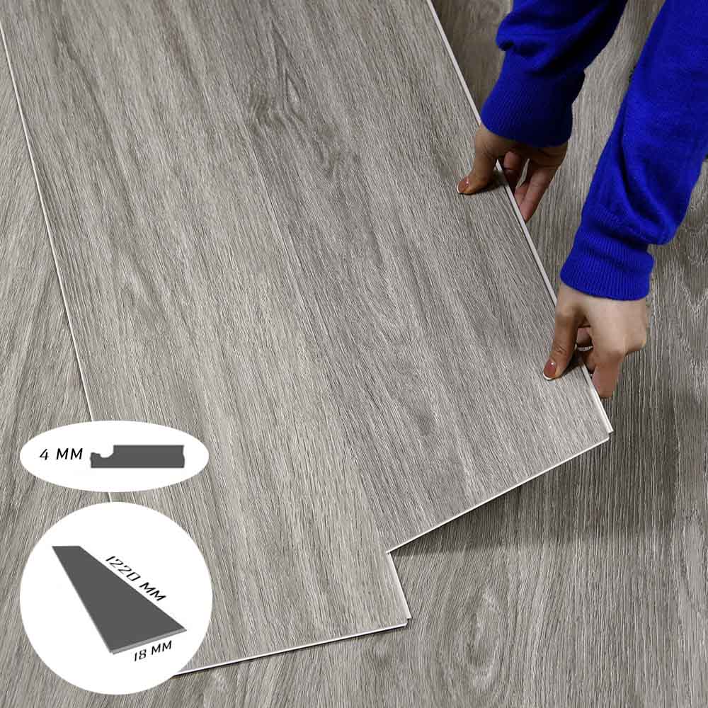 Light Grey-14PCS SPC Floor Tile , Floating, 4.0mm Natural Wood Grain Click Flooring Planks ,122 X 18cm, Christmas Gifts