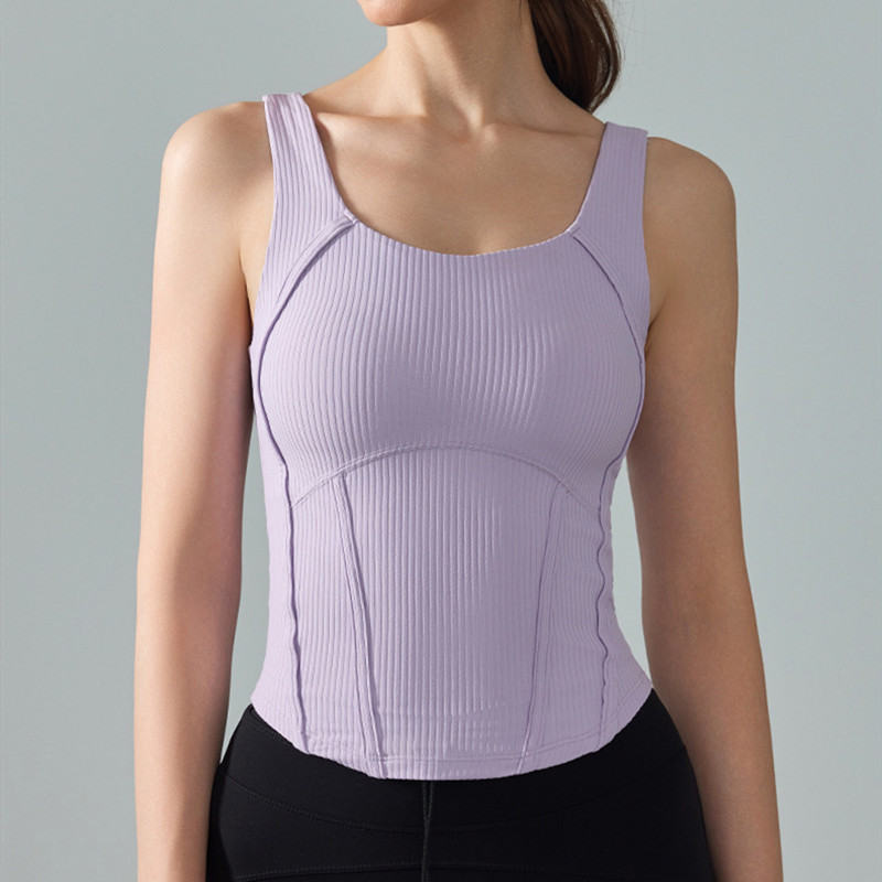 Clothes Yoga Vest Waist Stitching Sports Ladies