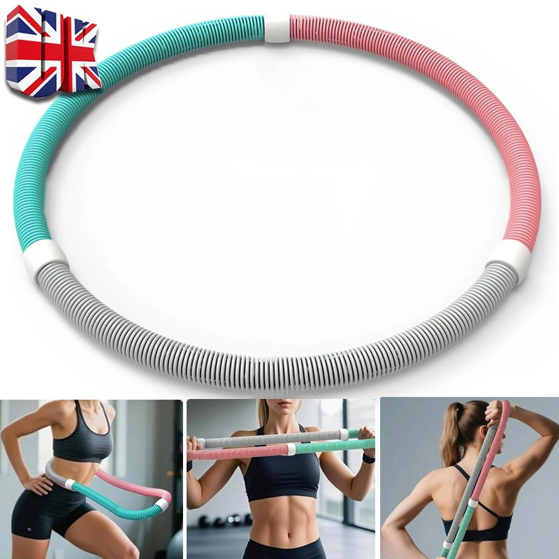 Weighted Fitness Hoop Portable Waist Friendly-Foldable Indoor Foldable Exercise