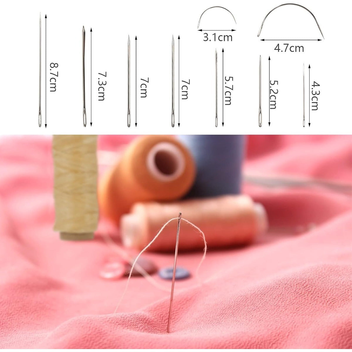 22-Piece Leather Sewing Kit For Leather Crafts; Includes A Leather Awl, Hand Leather Needles, 8 Rolls Of Leather Waxed Thread, And 9 Leather Needles—leather Crafts, DIY Sewing, And Hand Sewing
