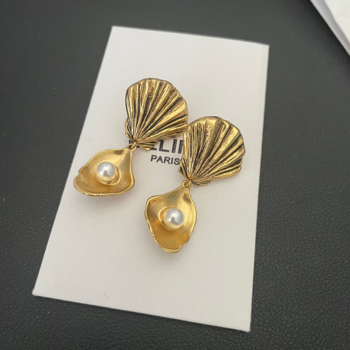 Accessories Gold Foil Metal Cased Earrings With Electroplating