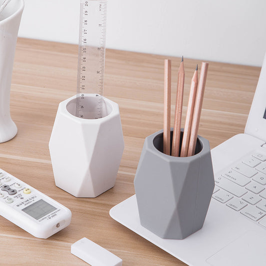 Geometric Makeup Brush Storage Box Desktop Waterproof Pen Holder