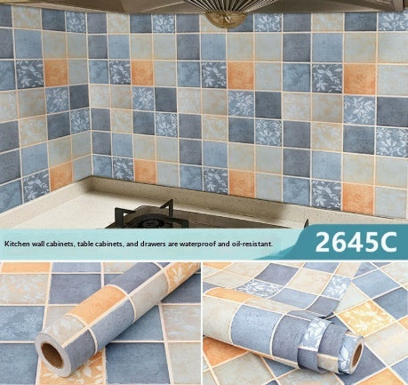 Kitchen Stickers Waterproof Oil-resistant Fire-retardant Wallpaper Self-adhesive Wall Covering